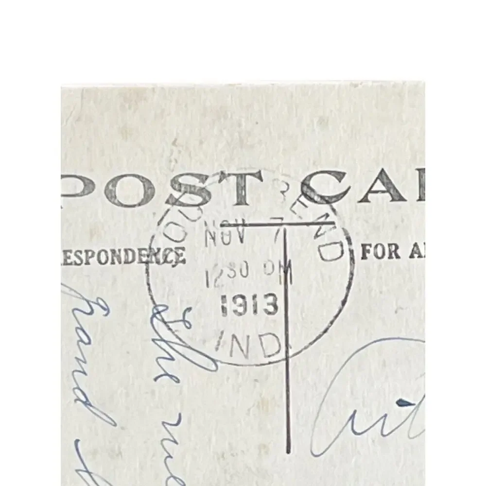 Antique 1913 Ephemera Postcard Humorous Whimsical Dutch Girl Boy Swing Posted